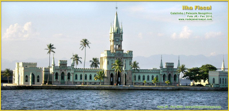 Palacete ou castelinho da Ilha Fiscal na Baía de Guanabara