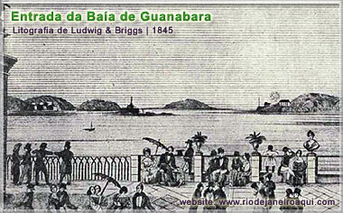 Entrada da Baía de Guanabara tendo o Forte da Laje ao centro