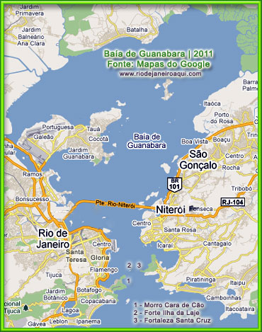 Mapa da Baía de Guanabara em 2011