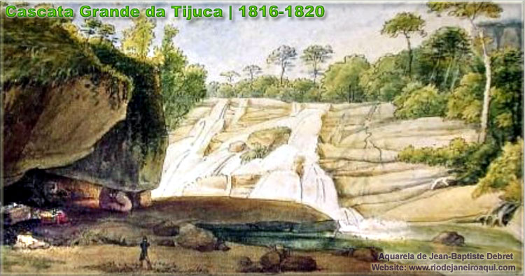 Grande cascata de tijuca em 1816 por Debret