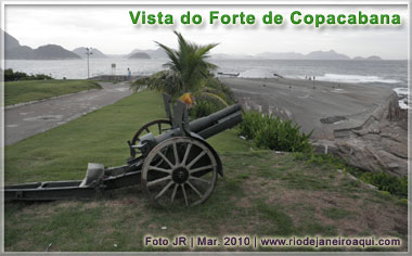 Mar visto do Forte de Copacabana, onde se localiza o Museu Histórico do Exército