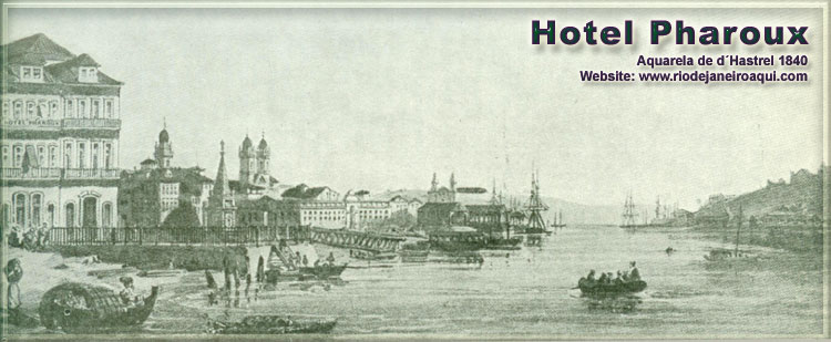 Hotel Pharoux em cena do Rio antigo no século 19