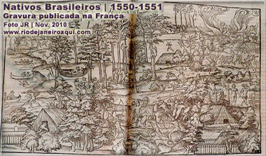 Índios em gravura francesa de 1550