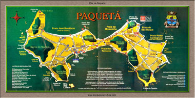 Mapa turisitico da Ilha de Paquetá