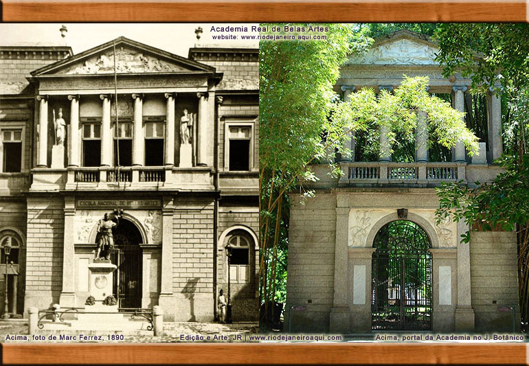 Academia Imperial de Belas Artes em 1885 e atualmente