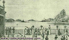Baia de Guanabara vista do Passeio Público em 1845