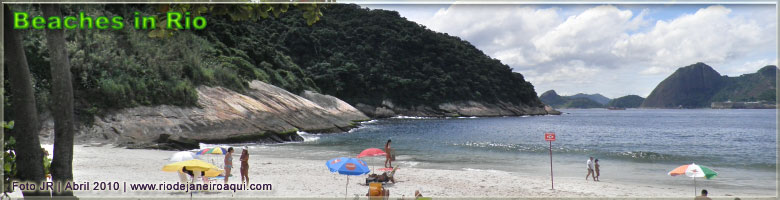 Wonderful beach between between Cara de Cão Mount and Sugar Loaf Mount, where Rio de Janeiro City was found in 1565