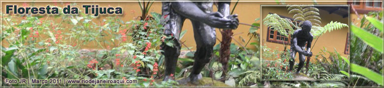 Estatua no centro do visitante homenageia trabalhador escravo que teve importante parte no replantio