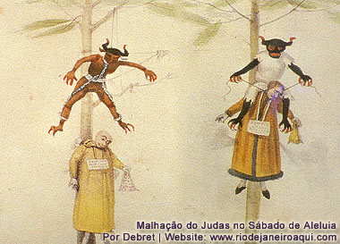 Malhação do Judas no Rio de Janeiro, em 1831 com efeitos cenográficos