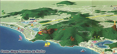 Mapa perspectivado da Barra da Tijuca