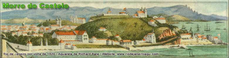 Representação do Morro do Castelo por volta de 1820