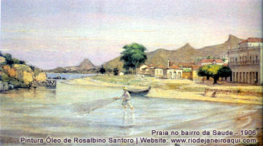 Praia no bairro da Saúde em 1906