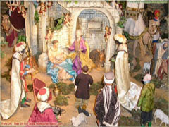 Presépio de Natal | Cena da natividade com José, Maria e Reis Magos perto da mangedoura