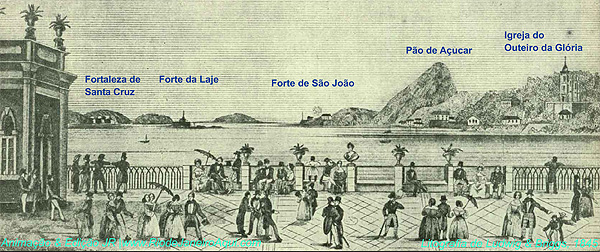 Baia de Guanabara vista do Terraço do Passeio Público em 1845