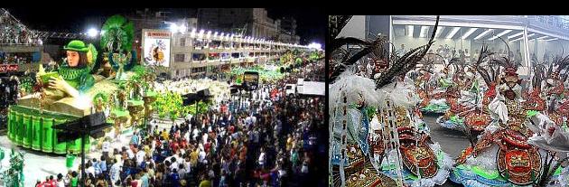 Carro alegórico e ala de baianas do desfile das escolas de samba