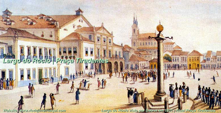 Largo do Rocio em 1821, atual Praça Tiradentes