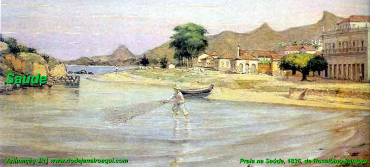 Antiga praia do bairro Saúde, em 1836