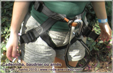 Baudier, arnes ou cadeirinha - Equipamento para tirolesa