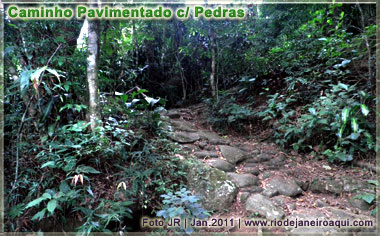 Caminho pavimentado pavimentado em pedras do tempo do Império