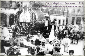 Carro alegorico dos Fenianos no antigo carnaval de 1913