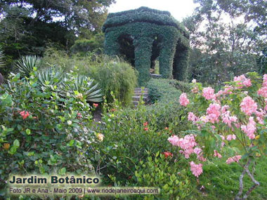 Flores e trepadeiras no Jardim Botânico  