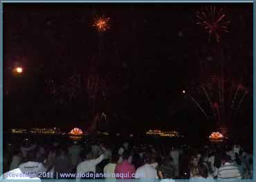 Cena da queima de fogos no Rio de Janeiro