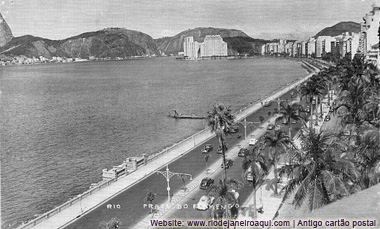 Av. Beira Mar no início dos anos de 1950, antes do aterro do Flamengo