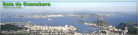 Baía de Guanabara em vista panorâmica tirada do Corcovado em 2011