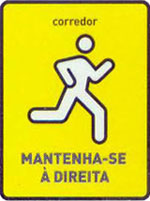 Sinal para corredor manter-se à direita