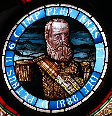 Vitral com a figura de D.Pedro II