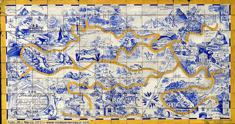 Antigo mapa da Floresta da Tijuca
