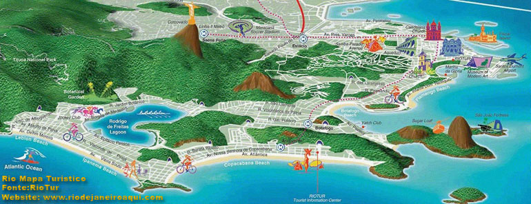 Mapa turístico do Rio | Zona Sul e Centro