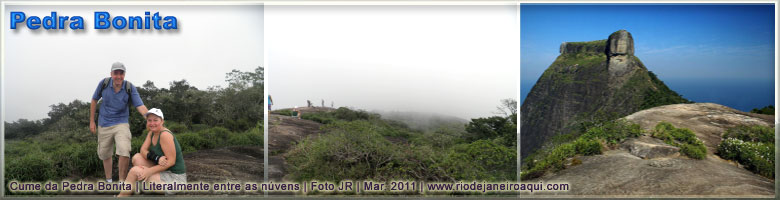 Cume da Pedra Bonita coberto por núvens