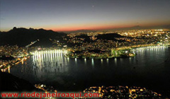 Rio à noite visto do Pão de Açucar