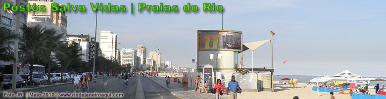 Vista panorâmica de um posto salva vidas das praias da orla oceânica do Rio de Janeiro