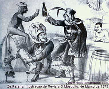 Zé Pereira em ilustração de 1873 - Revista O Mosquito