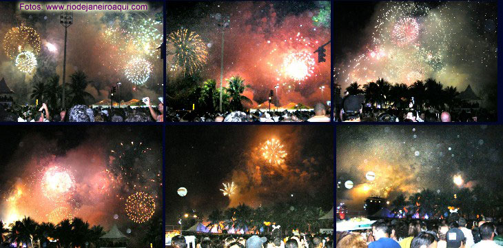 Fotos da queima de fogos de 2008 no Rio de Janeiro, em Copacabana